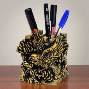 handicraft beautiful resin eagle pen stand desk organizer home and table decorative 209152